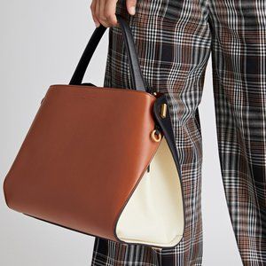 Oscar de la Renta Two Tone Leather Nolo Bag